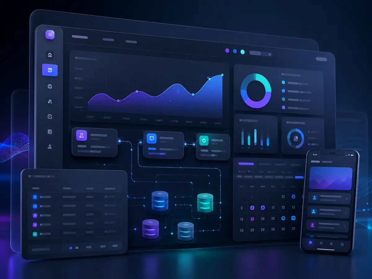 Custom web application dashboard and platform interface
